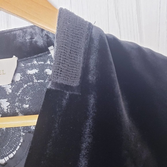 Mika Mindel Size S Nancy Jacket Black Velvet Lace Long Sleeves Open Front NWT - Picture 9 of 11